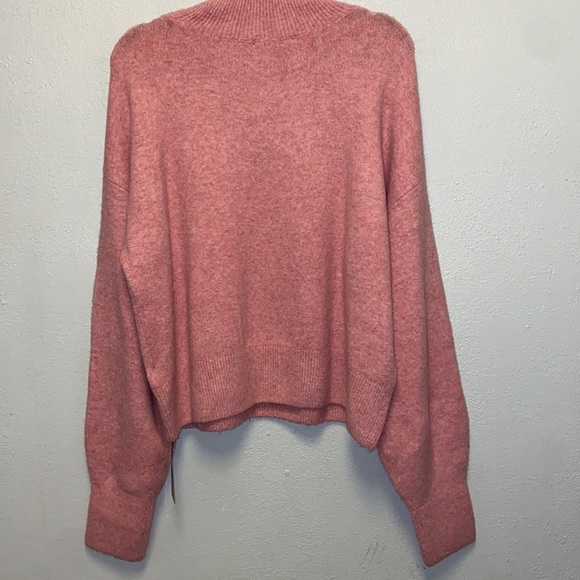 Woolen Bloom NWT Size Large Pink Mock Turtleneck Oversized Boxy Sweater 4300 - Picture 6 of 11
